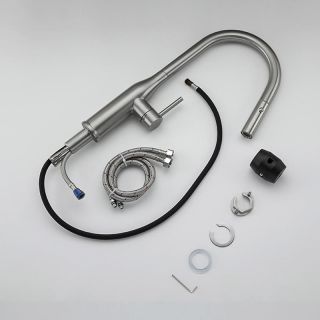 Смеситель для кухни Gappo G4398-45 с выдвижной лейкой оружейная сатин